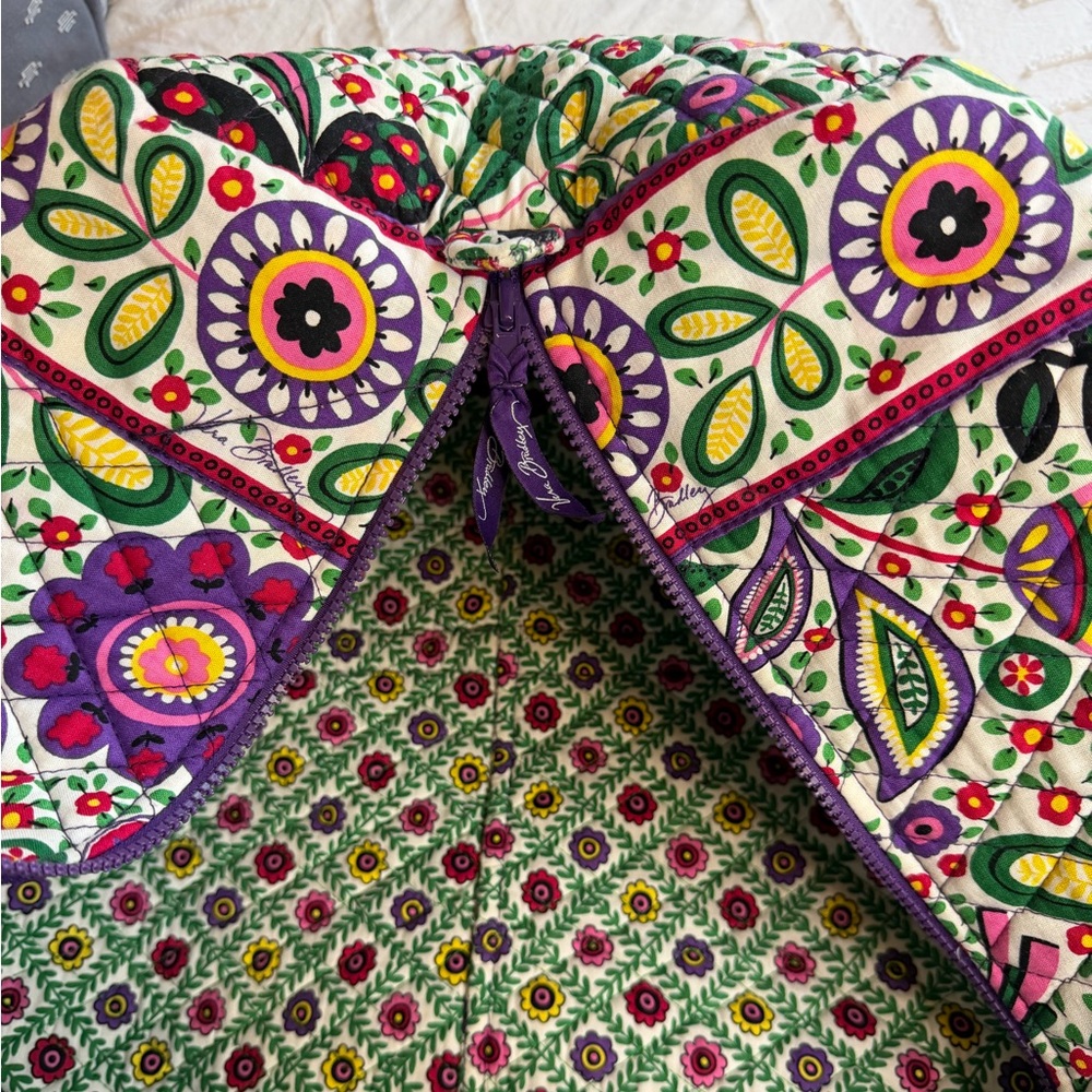 Vera Bradley Viva La Vera Large Floral Cotton Overnight Weekender Bag Excellent! - Picture 11 of 12